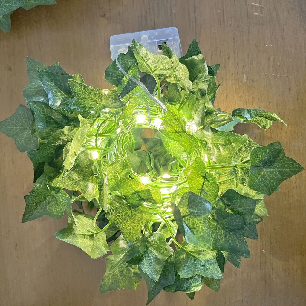 Trendbay 5M Artificial Leaf LED String Lights – 50 LED Warm White