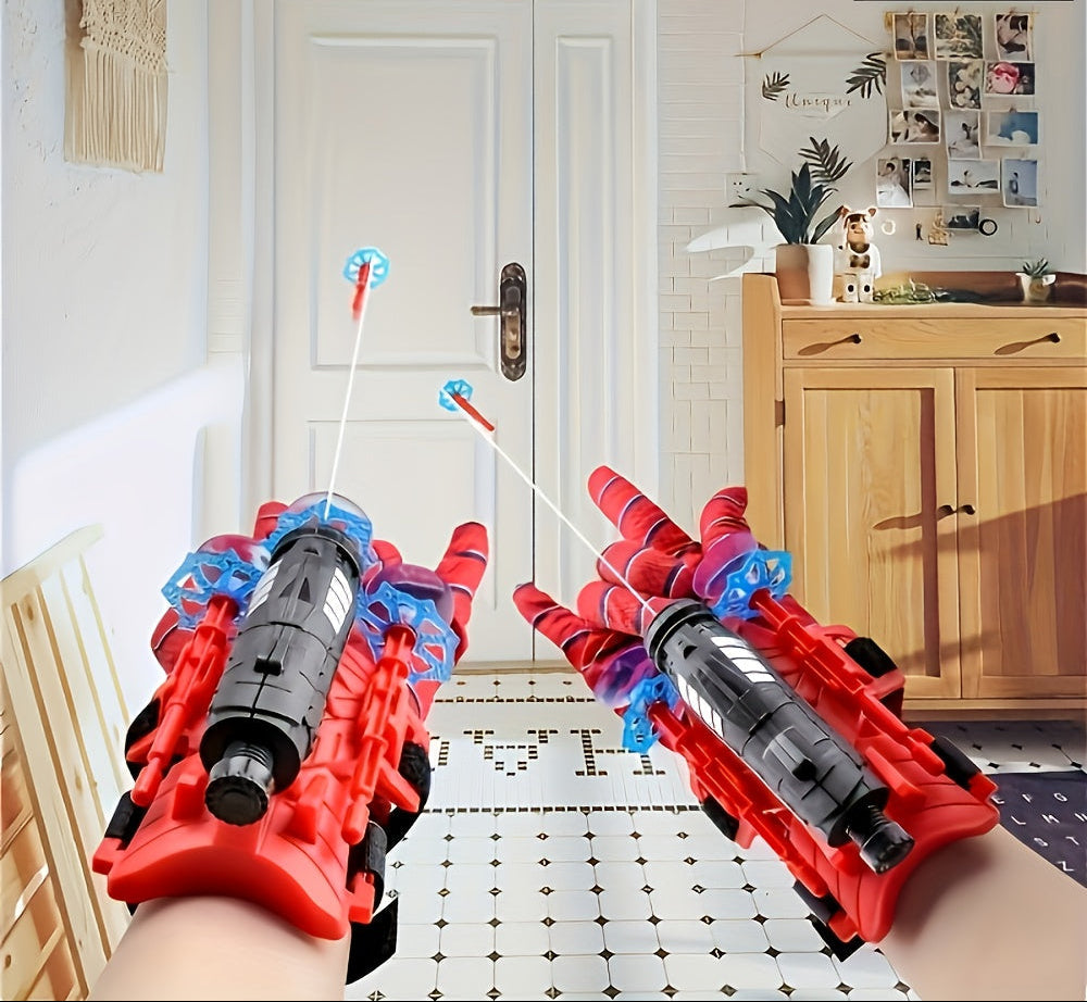 Trendbay Spider Web Trick Gloves 5M Range Red ABS Hero Toy