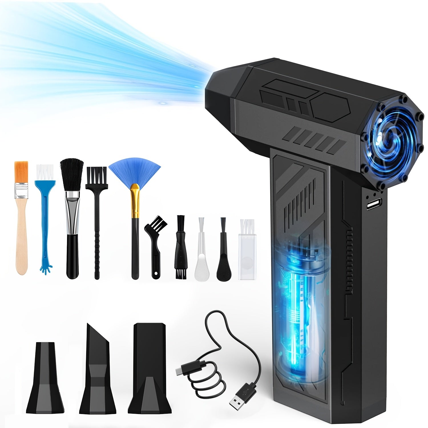 Trendbay 130,000 RPM Electric Air Duster “ High Power Cordless Turbo Blower