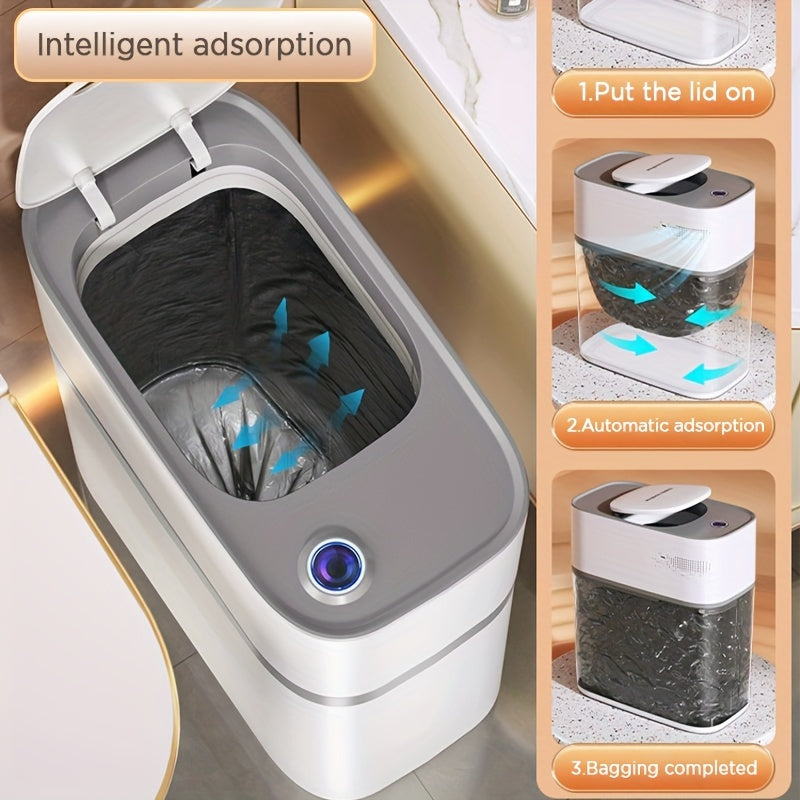 Trendbay 15L Smart Touchless Trash Can – Automatic Sensor Bin with Lid