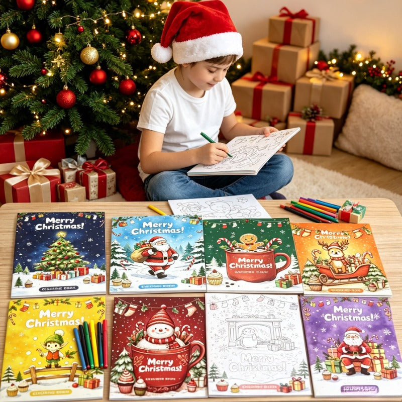 Trendbay Christmas and Halloween 8 Coloring Books Set for Kids
