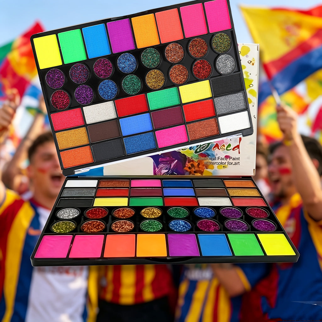 Trendbay 42-Color Water-Based Face Paint Set with Glitte