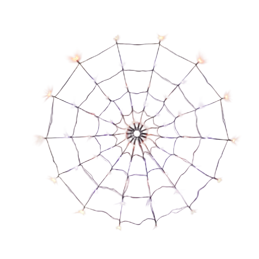 Trendbay 120 × 120CM Halloween Spider Web LED Light – Purple & Orange