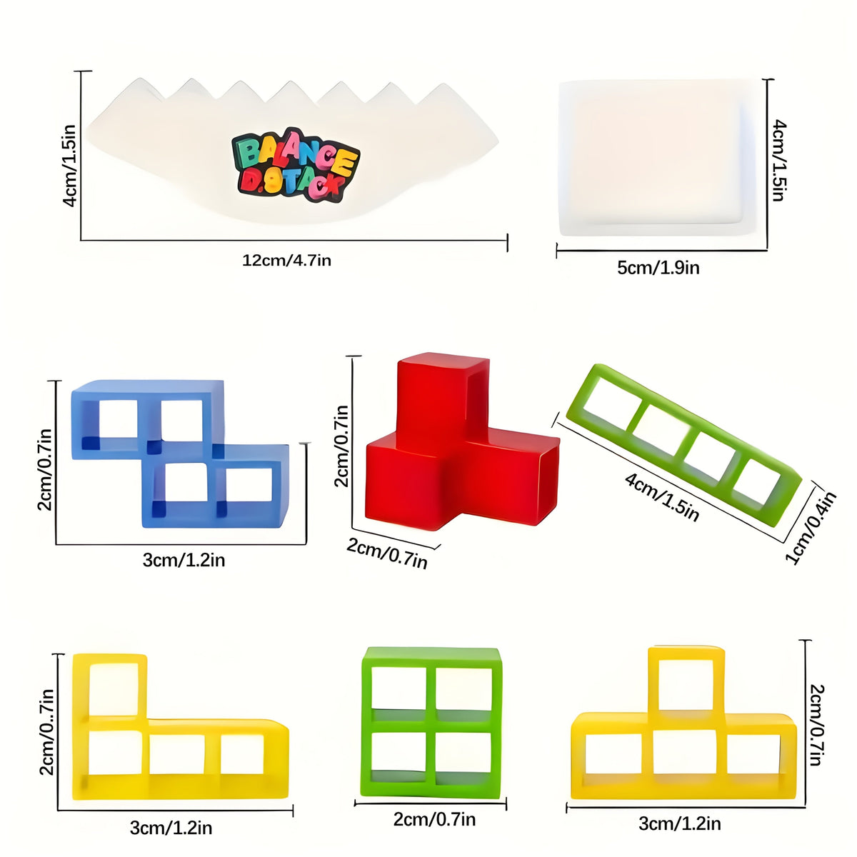 Trendbay 73pcs Balance Tower Stacking Colorful Plastic Tabletop Game