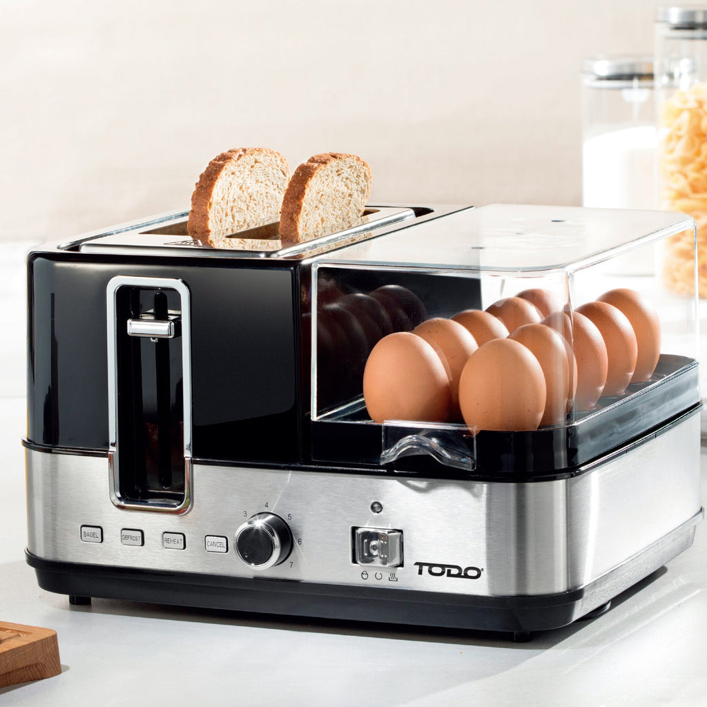 Trendbay 1400W Breakfast Master Toaster Egg Cooker Poacher Bacon Fryer Grill All In One