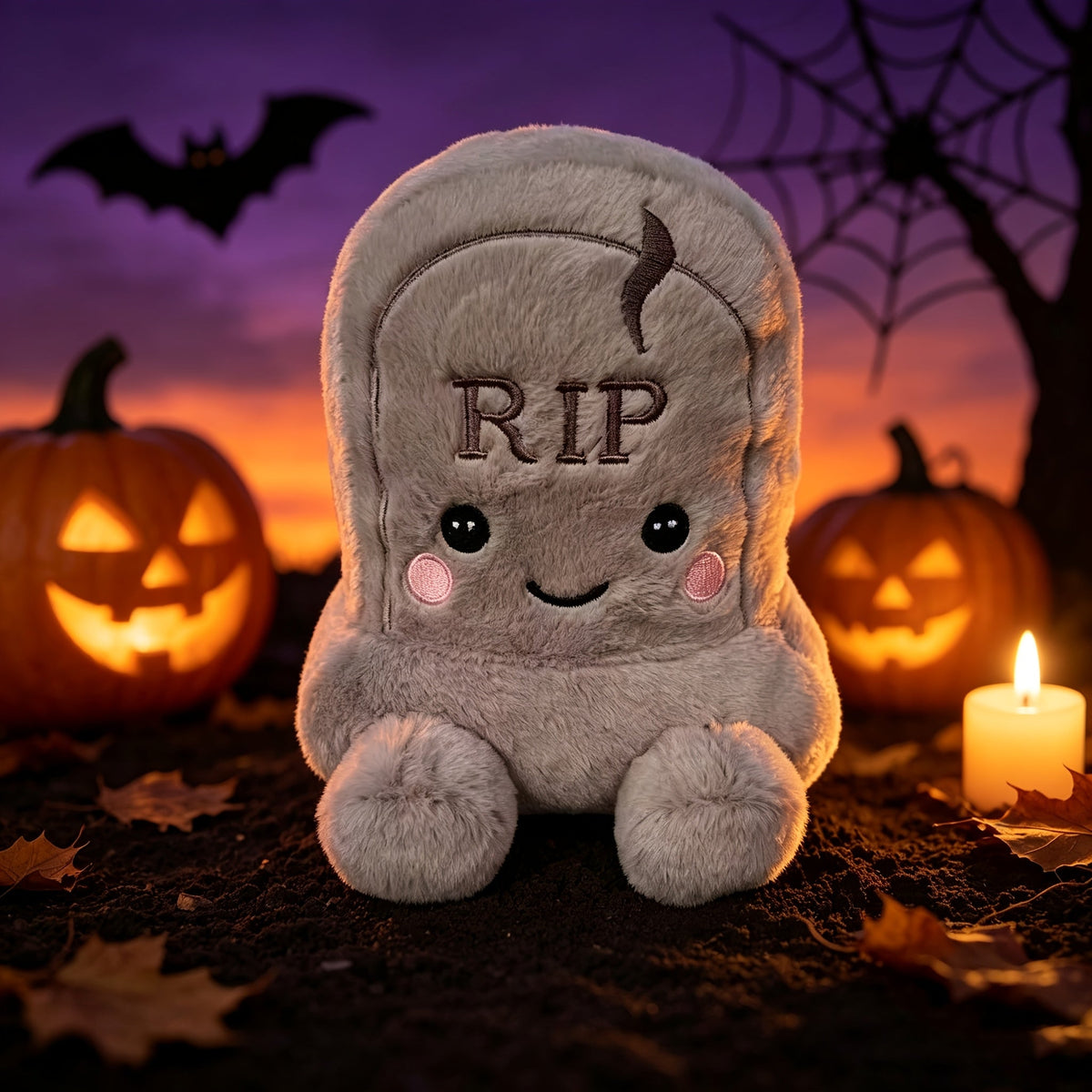 Trendbay 18CM Tombstone Design Plush Toy Creepy Horror Doll