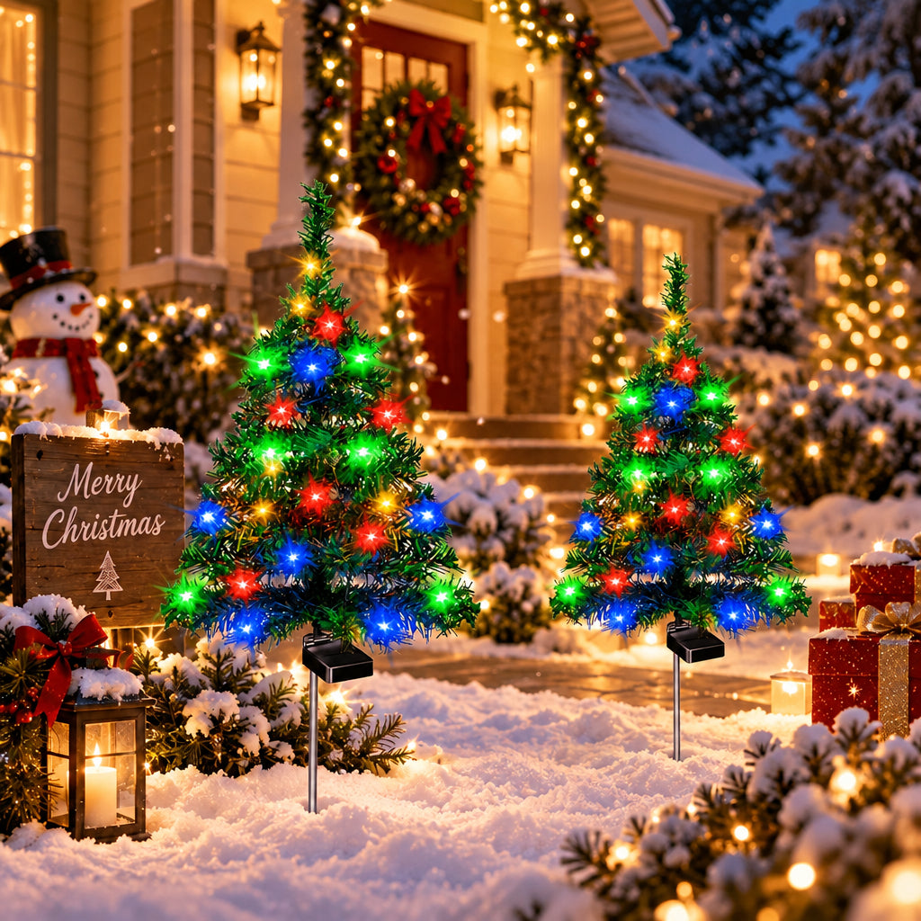 Trendbay 4-Piece Solar Christmas Tree Lights – IP65 Outdoor