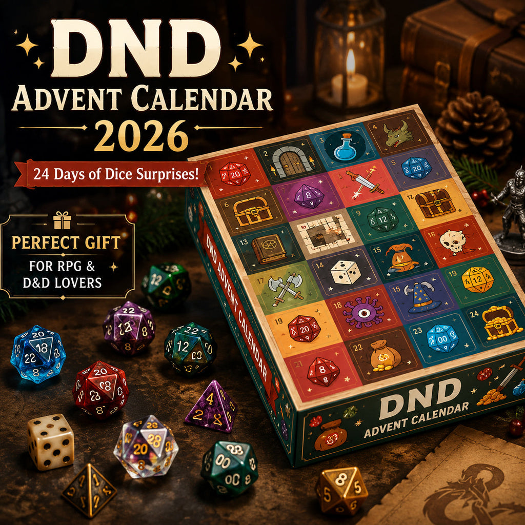 Trendbay 24-Day Christmas Dice Advent Calendar Polyhedral Dice Set