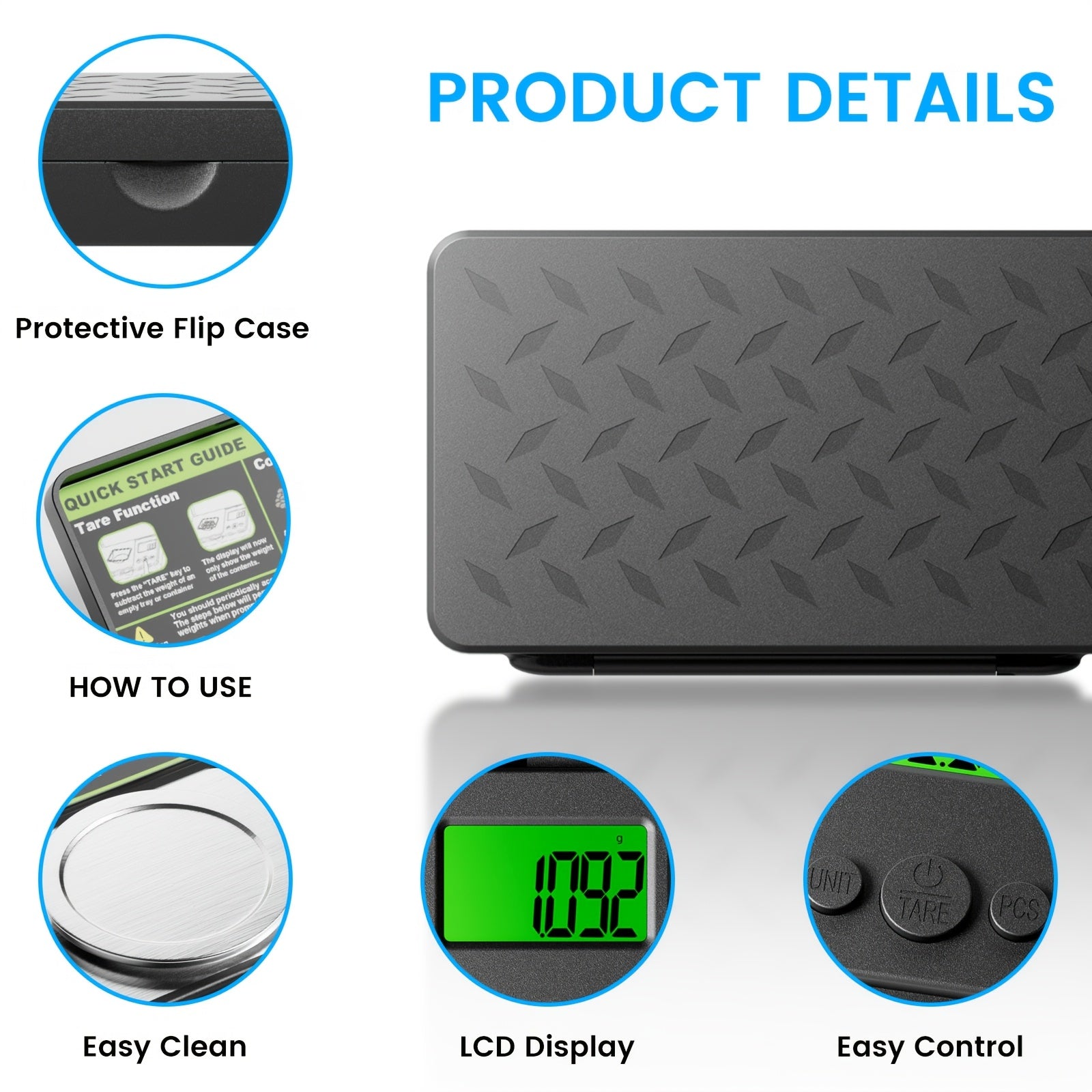 Trendbay 4-Piece High Precision Milligram Scale Set – 50g x 0.001g Digital Jewelry Scale with Calibration Weight