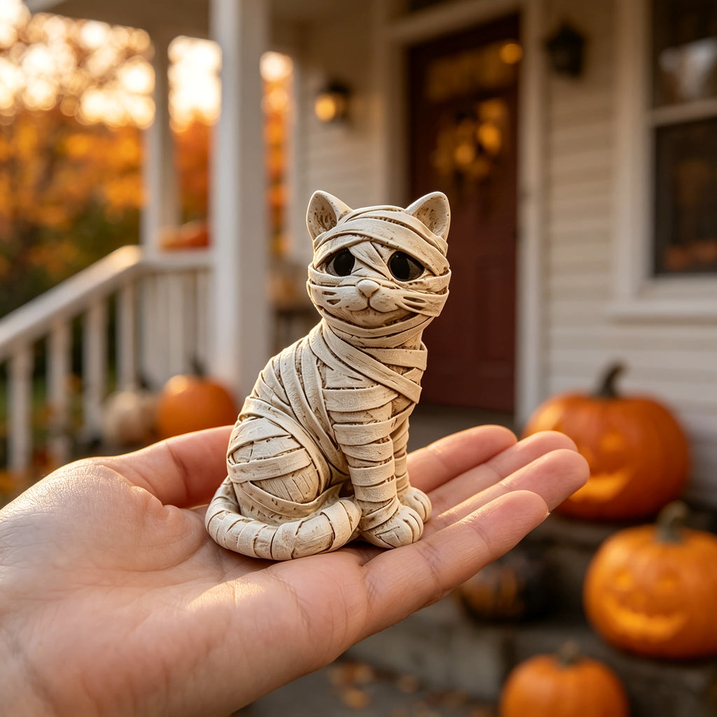 Trendbay 9CM Egyptian Retro Mummy Cat Resin Ornament - Sculpture