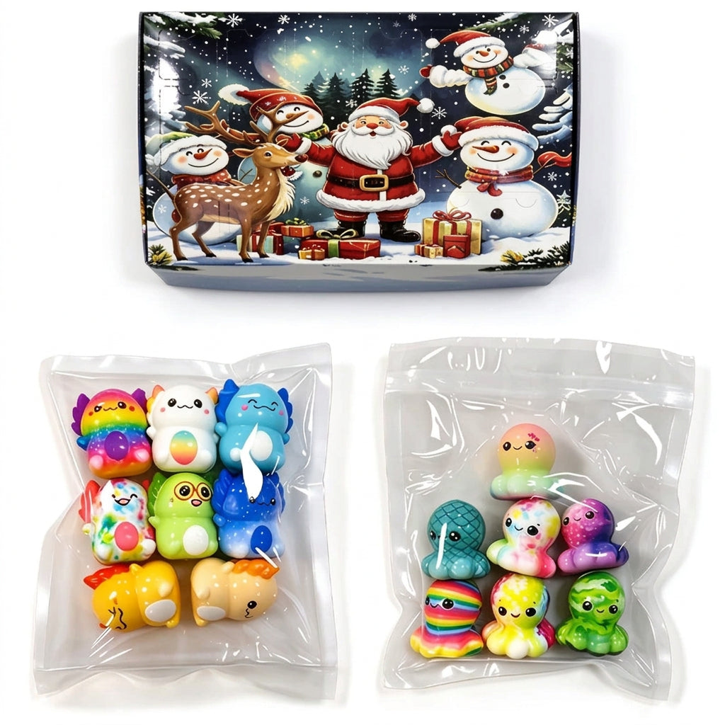 Trendbay 24-Piece Christmas Salamander & Octopus Slow-Rising Toy Set