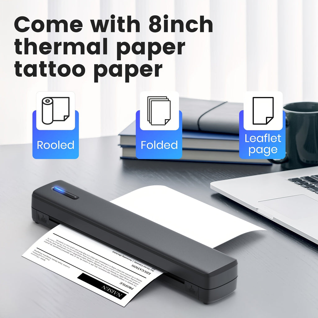 Trendbay Portable Wireless Thermal Printer – Inkless Mobile Printer for A4 & Letter