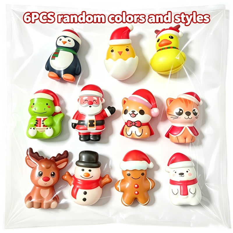 Trendbay 6pcs Christmas Animal Squeeze Toys Set Random