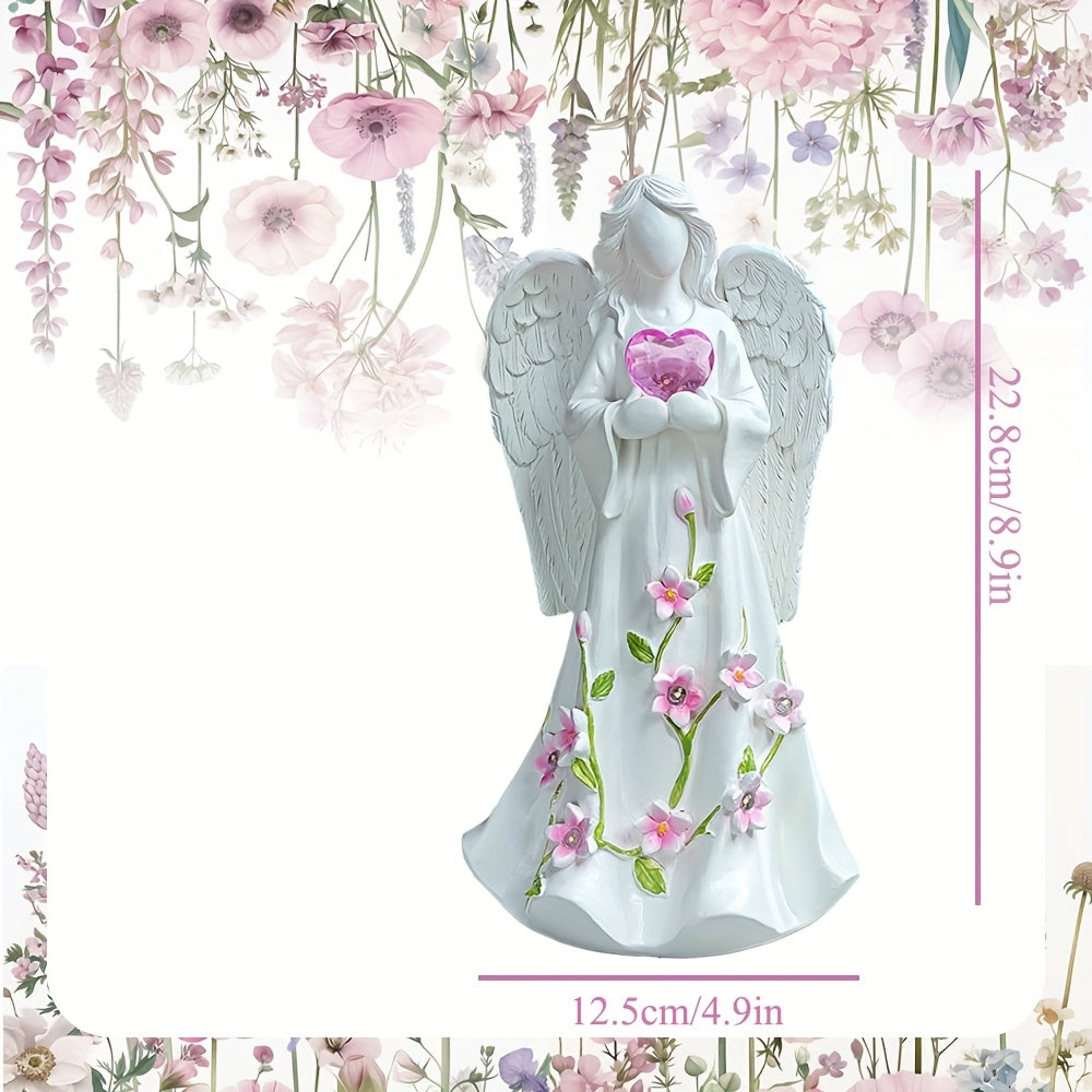 Trendbay LED Angel Figurine with Glowing Heart