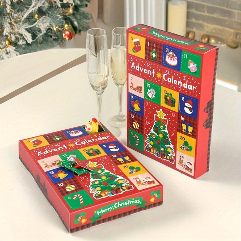 Trendbay 5pcs Christmas Advent Calendar Gift Box Set 24-Grid Fillable Countdown