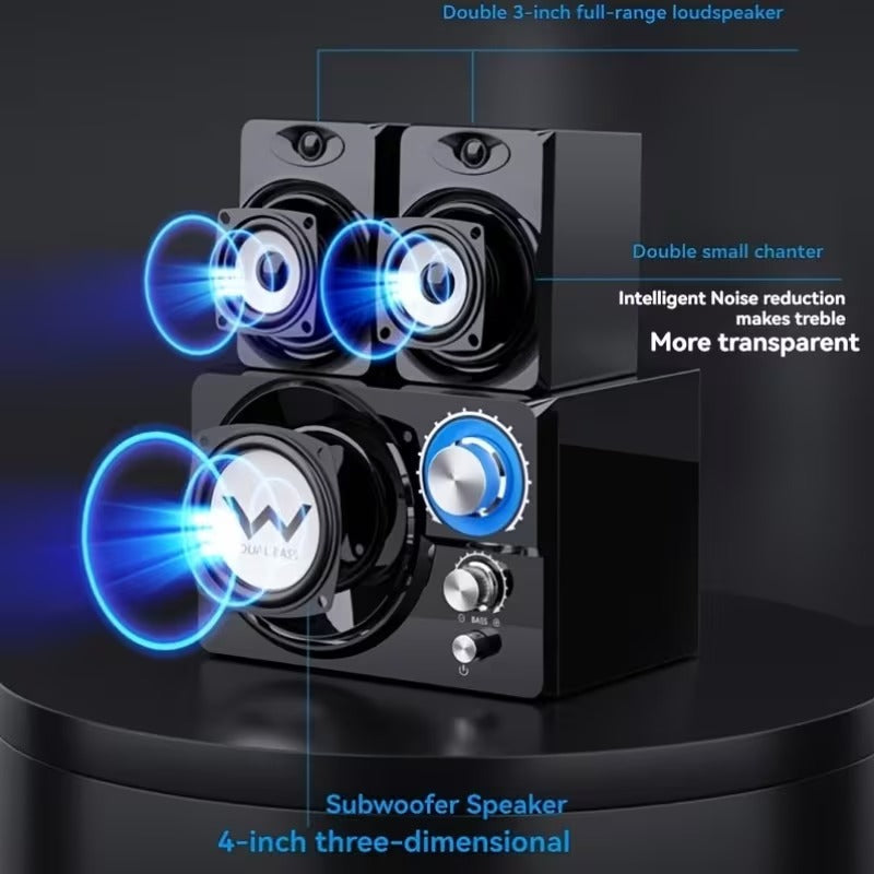 Trendbay Wooden Desktop Computer Speakers